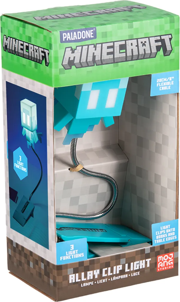 Paladone Minecraft Allay Luce Lettura Clip - Lampada Flessibile Ufficiale