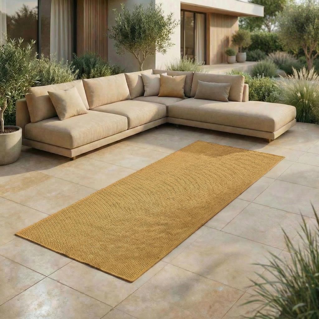 In- & Outdoor Teppich - Wetterfester Teppich für Balkon, Terrasse, Garten, Wohnzimmer, Küche - Strapazierfähig, Widersteht UV-Strahlen & Wasser ...