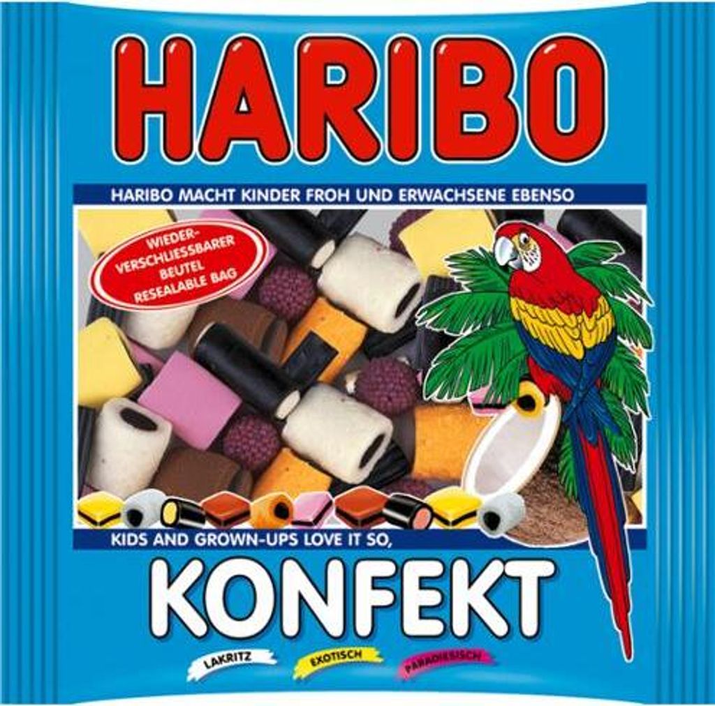 Haribo Konfekt Lakritz, Fruchtgummis, Gummibärchen, Lakritzgummis, Konfektmasse, im Beutel, 500 g