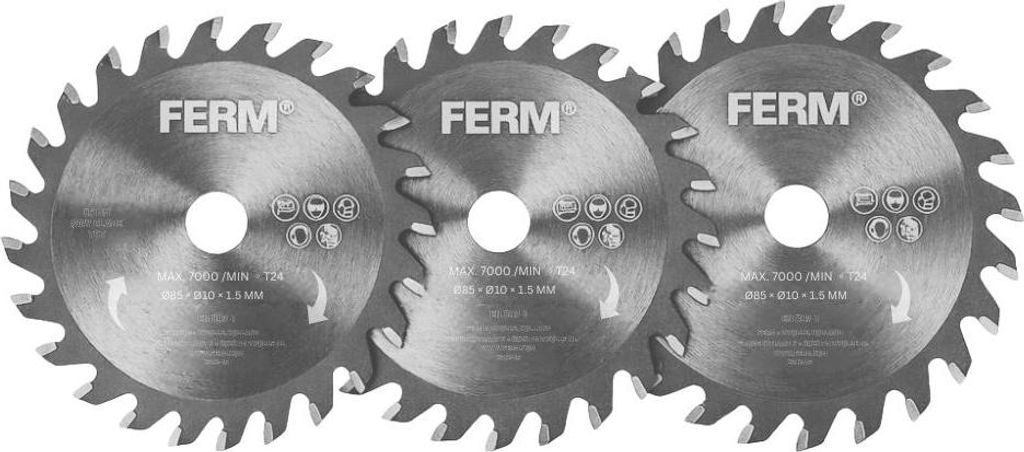 FERM – CSA1060 – Sägeblatt-Set – 3 Stück – 85 mm – 24 Zähne Produktbild 