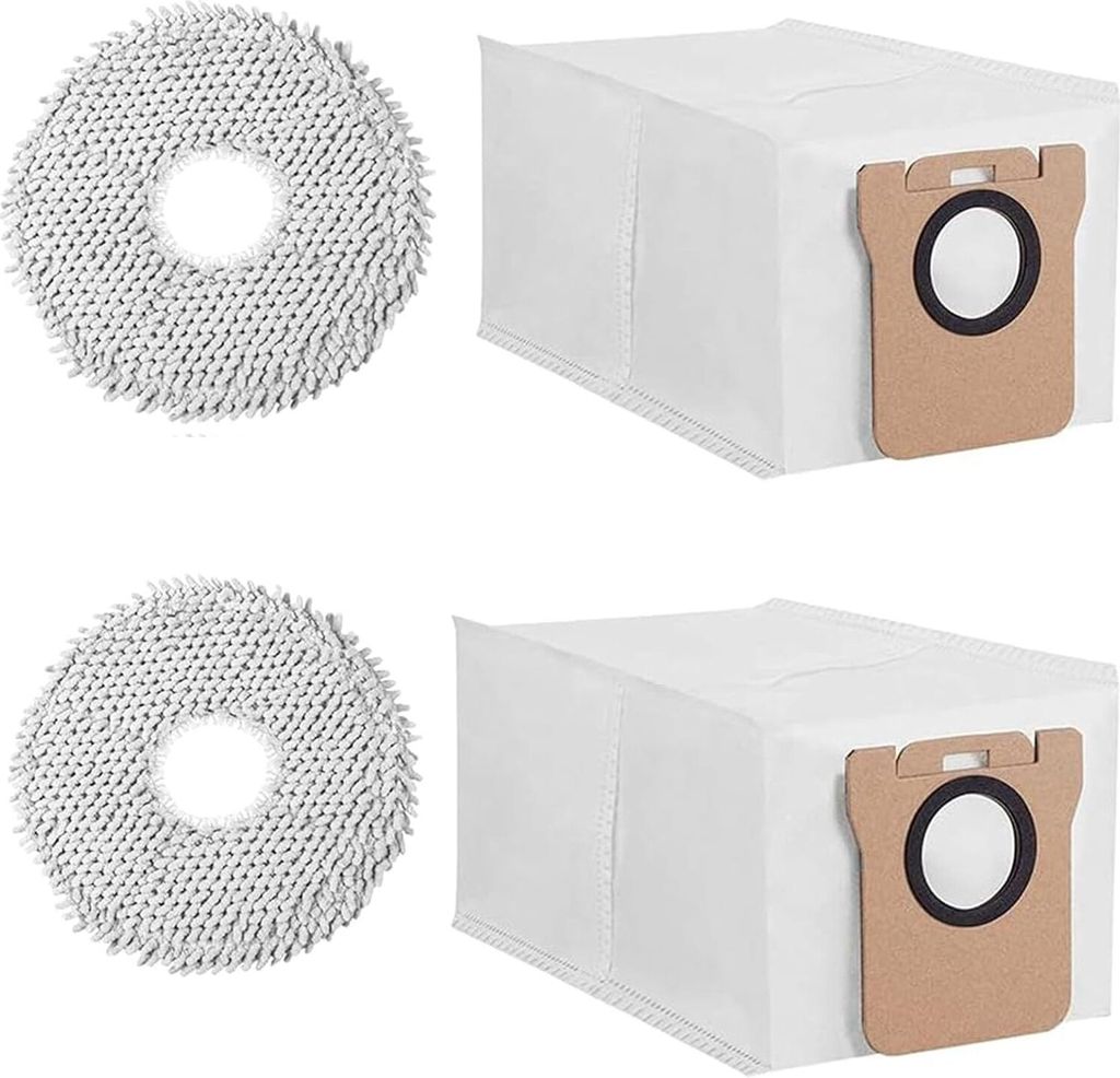 Staubbeutel Mopp Wischtücher für Dreame L10s Ultra / L20 Ultra / L10 Ultra/Xiaomi X10+, 2 Staubsaugerbeutel 2 Nasses Wischpad, Extra Große Kapaz...