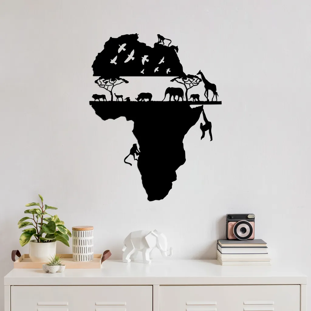 Wallity Animal Nero SKL2499 - Quadro in Metallo 58 x 73 cm