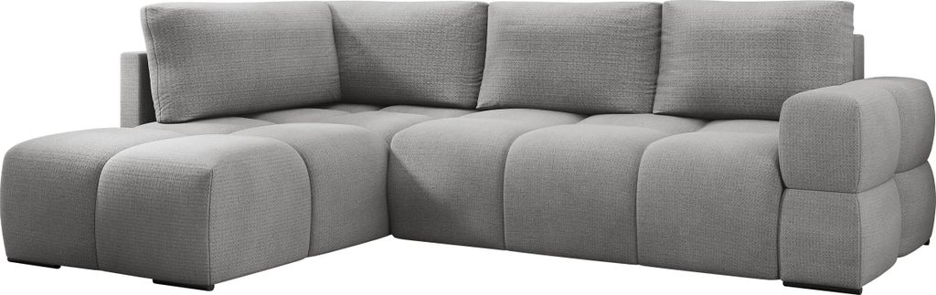 MIRJAN24 Ecksofa Taremi, Eckcouch mit Bettkasten und Schlaffunktion, Wohnzimmer L-Form Sofa, Ausziehmechanismus DL (Farbe: Artico Steel)