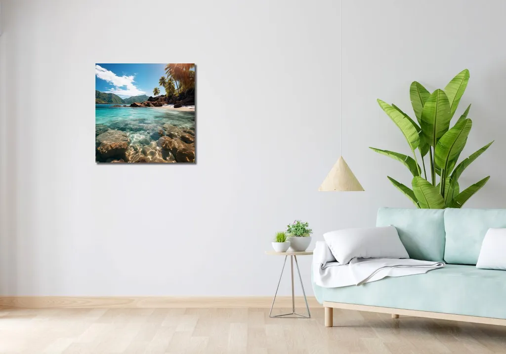 Tableau Paradis Isolé 60x60 cm - Solution Déco pour Mur Vide et Triste - 2