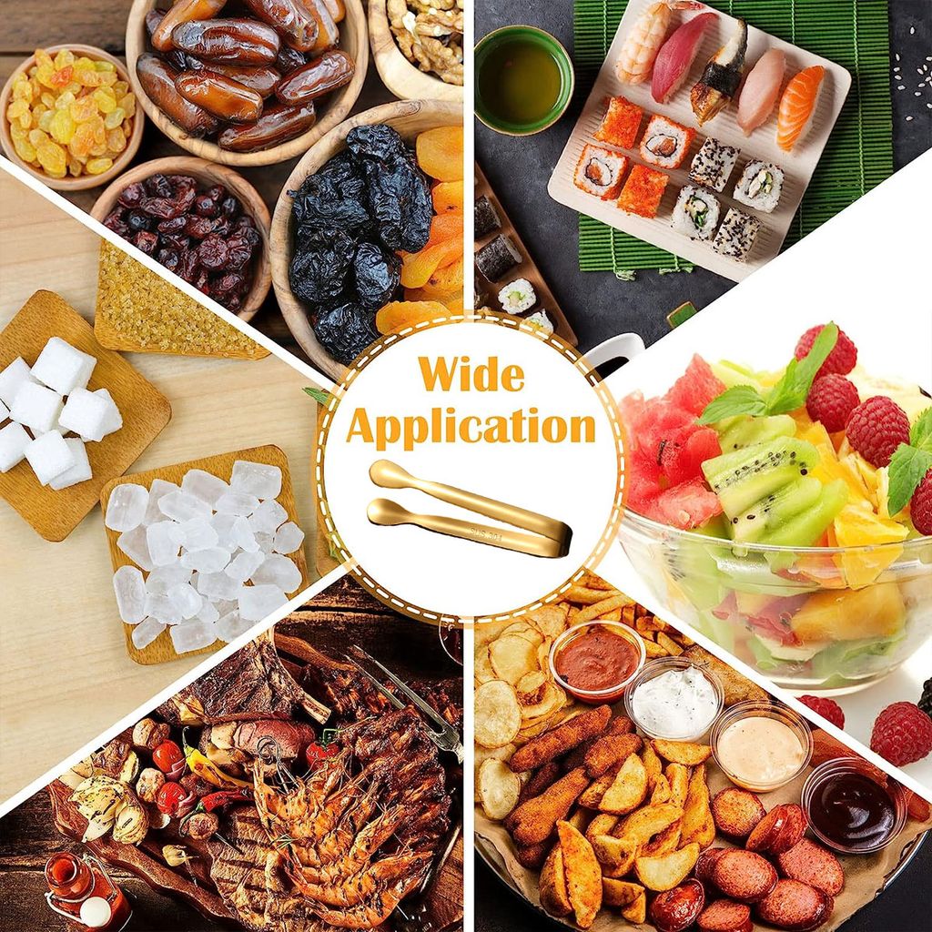 3-teiliges Zuckerzangen Set Edelstahl - Für Eiswürfel Süßigkeiten Party