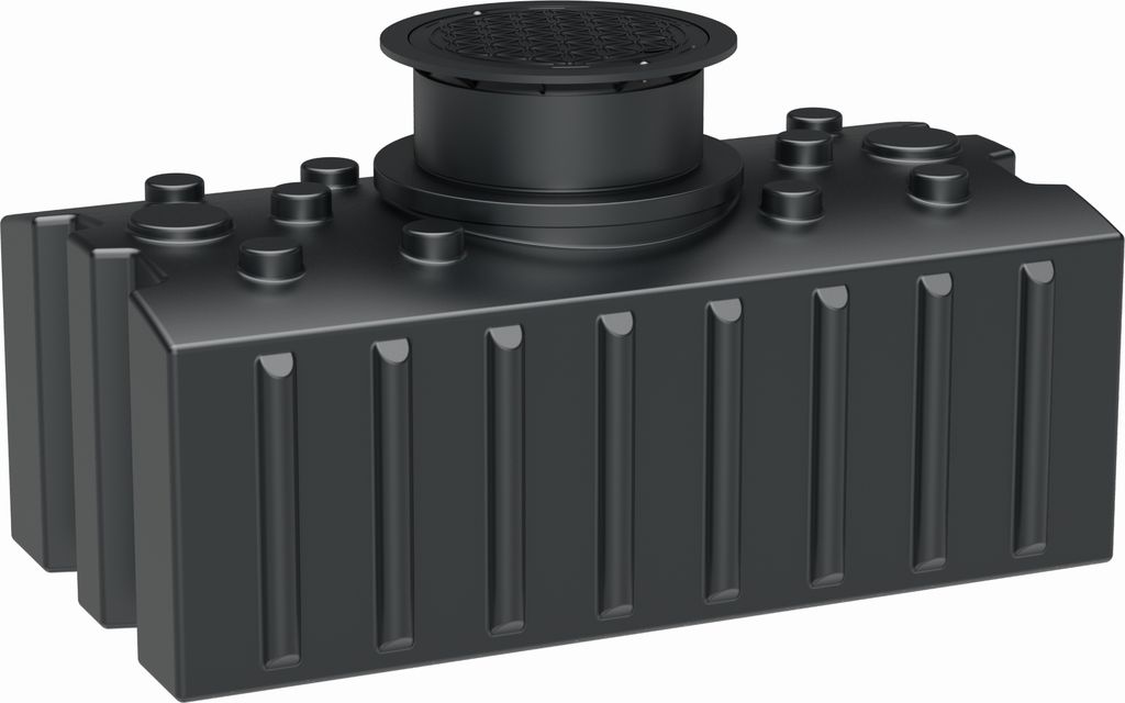 GreenLife Regenwasser-Flachtank 2.000 l mit Ausgleichsdom und begehbarer Abdeckung
