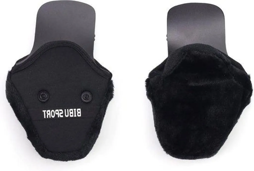 Accessoire casque vélo cache-oreilles noir 12x16 cm spécial sorties hiver