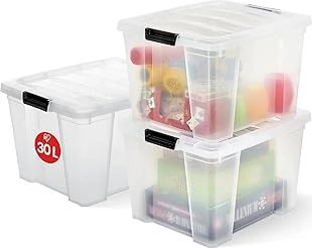 Set 3 Scatole Portaoggetti 30L Iris Ohyama HB-30 per Famiglie