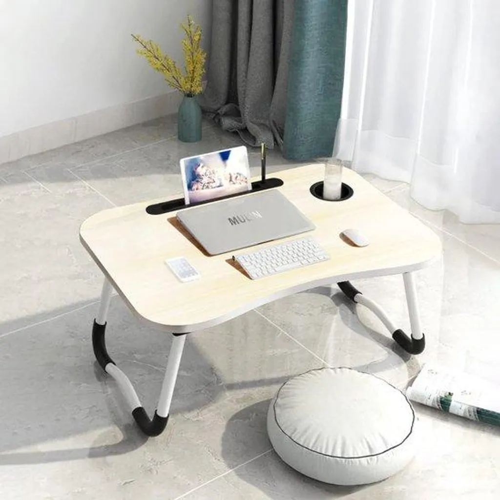 Table petit déjeuner au lit et support PC portable pliable polyvalent - 5