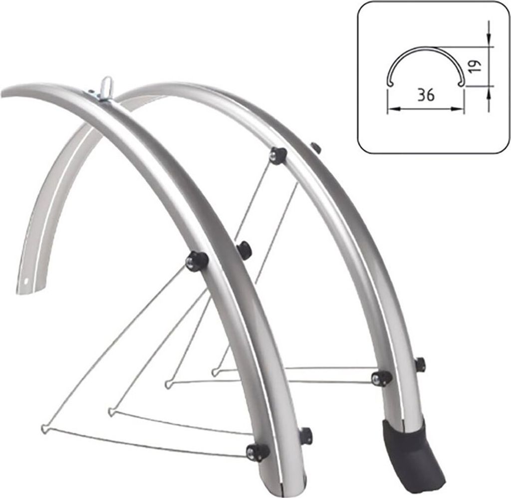 Wag Zeus 2 28´´ X 36 Mm Schutzblech-set Silber 28´´ Silber Produktbild 