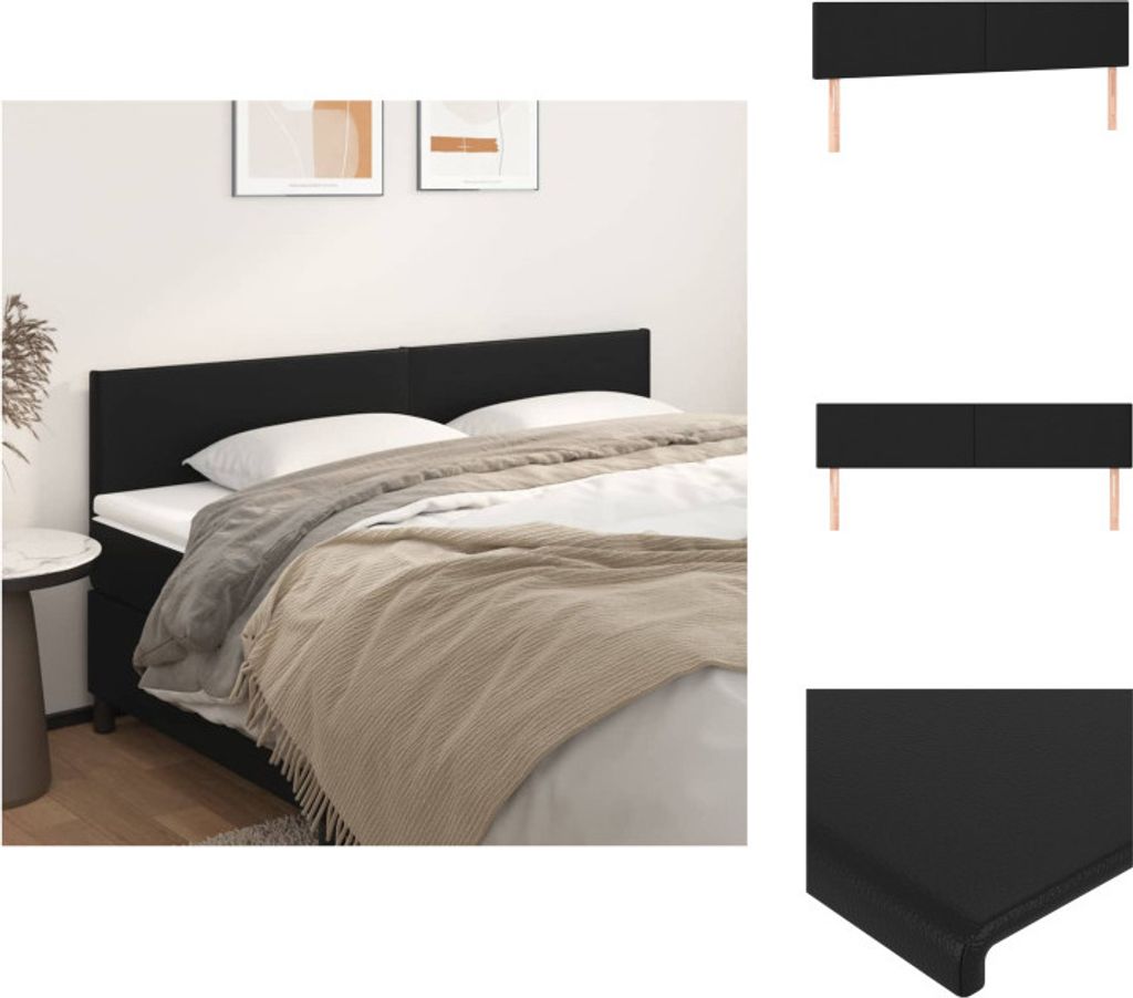 vidaXL Kopfteile 2 Stk. Schwarz 80x5x78/88 cm Kunstleder - Kopf- & Fußenden