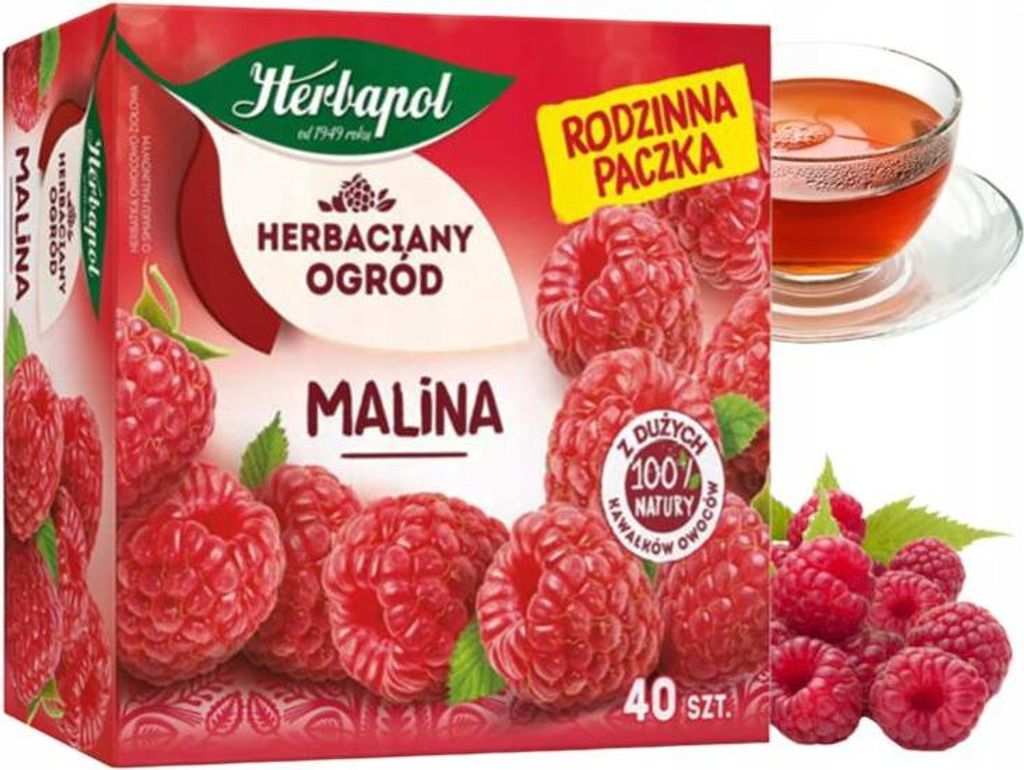 Herbapol Himbeere Tee 40 Teebeutel - Früchtetee Kräutertee Produktbild 