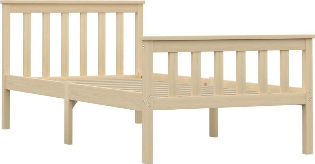 vidaXL Massivholzbett Helles Holz Kiefernholz 100x200 cm Produktbild 