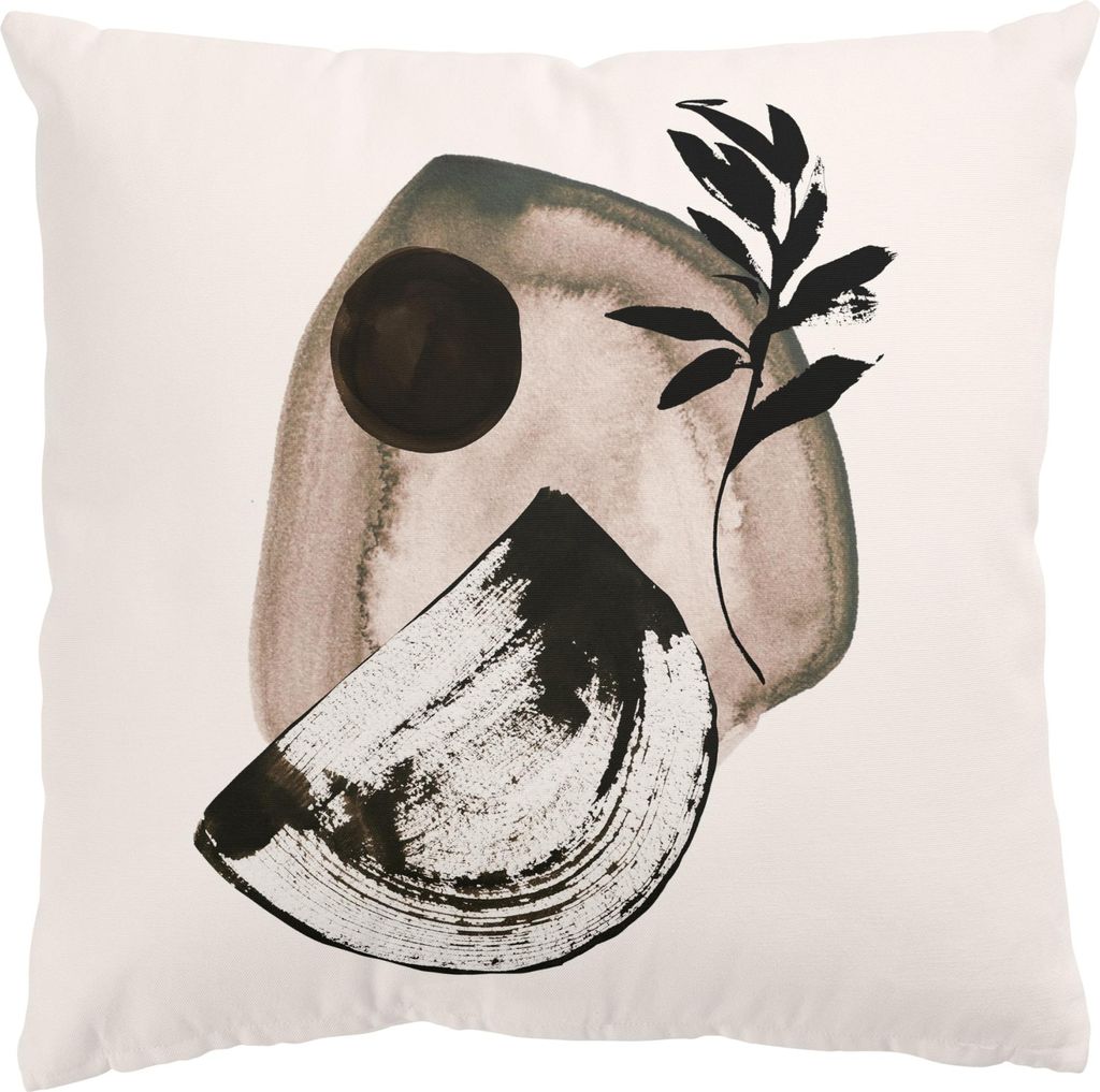 Dekokissen originell drinnen / Indoor Zierkissen Canvas waschbar Design braun Aquarell Sofakissen ohne Füllung