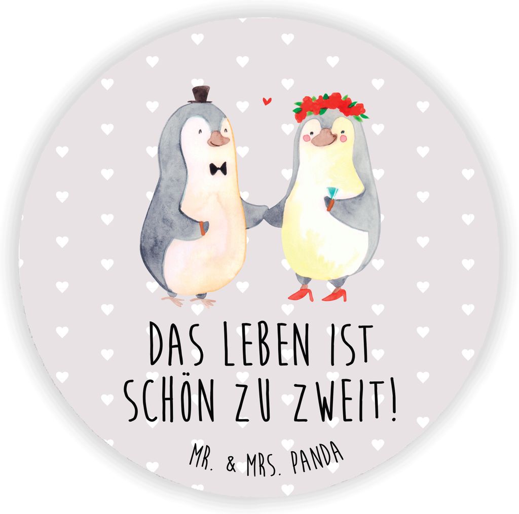 Mr. & Mrs. Panda magnet Pinguin Heirat - Grau Pastell - Geschenk, Verheiratet, pinnwand, für kühlschrank, Kühlschrankmagnet, Just Married, Freun...