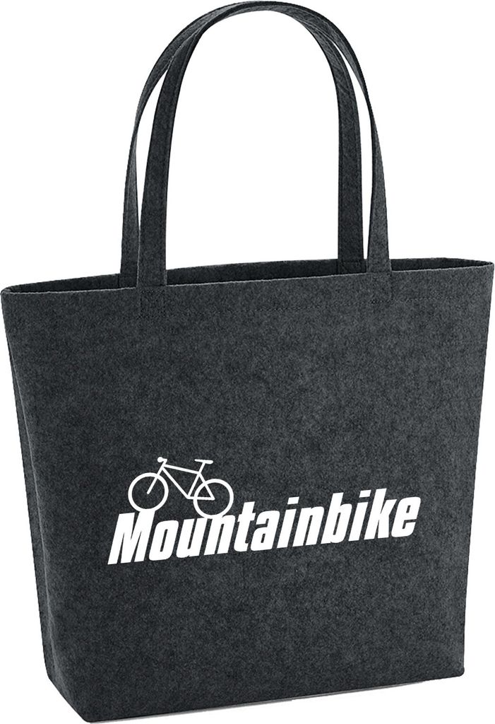 Huuraa Filzshopper Mountain Bike Fahrrad 22 Liter Charcoal Melange Filztasche Geschenkidee