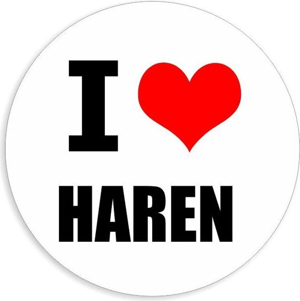 Kiwistar - Autoaufkleber - 5x5 cm - außen klebend - I love Haren (Ems) für Auto, Laptop, Fahrrad, LKW, Motorrad Aufkleber mehrfarbig Sticker Decal