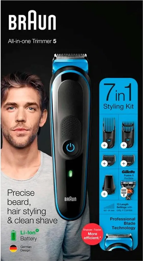 Regolabarba Braun MGK5345 7-in-1: Efficienza e Stile Senza Compromessi