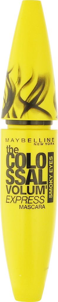 A yellow tube of Maybelline Colossal Volum'Express Mascara.