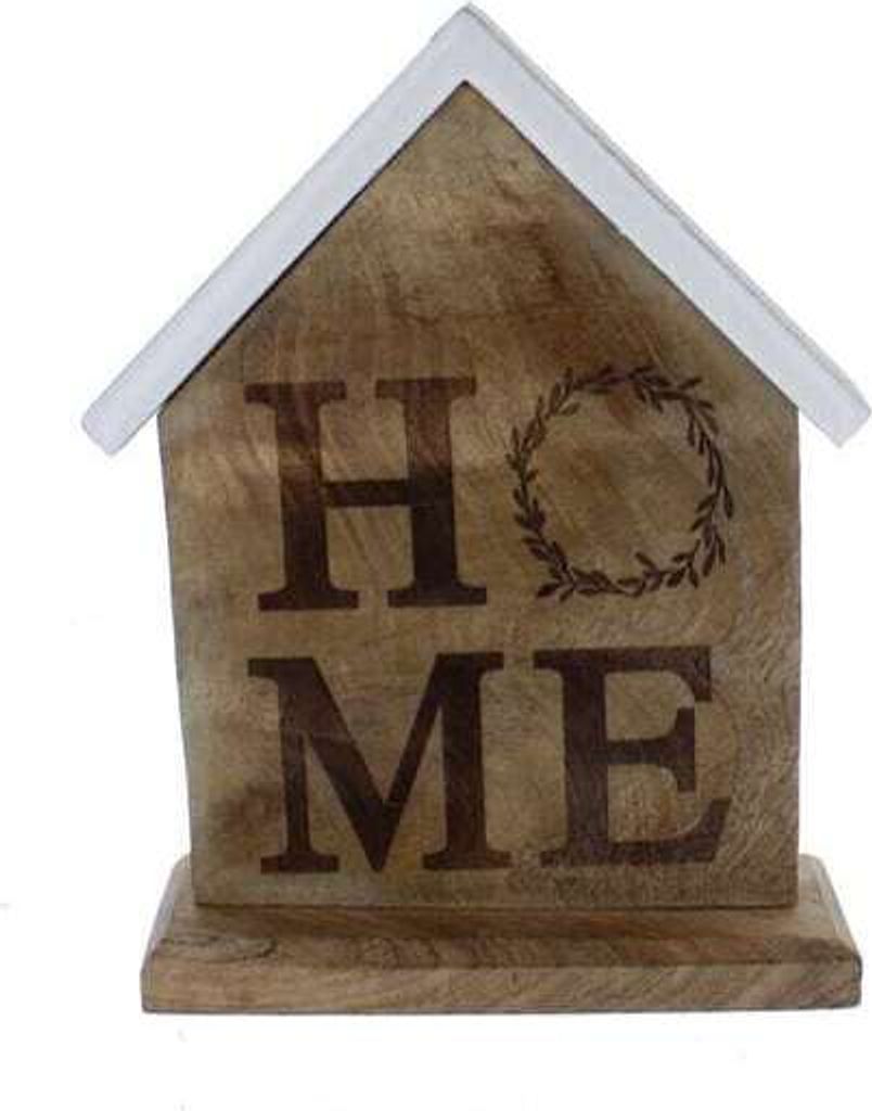 Dekohaus - Home - aus Holz - ca. 17 x 5,5 x 22 cm