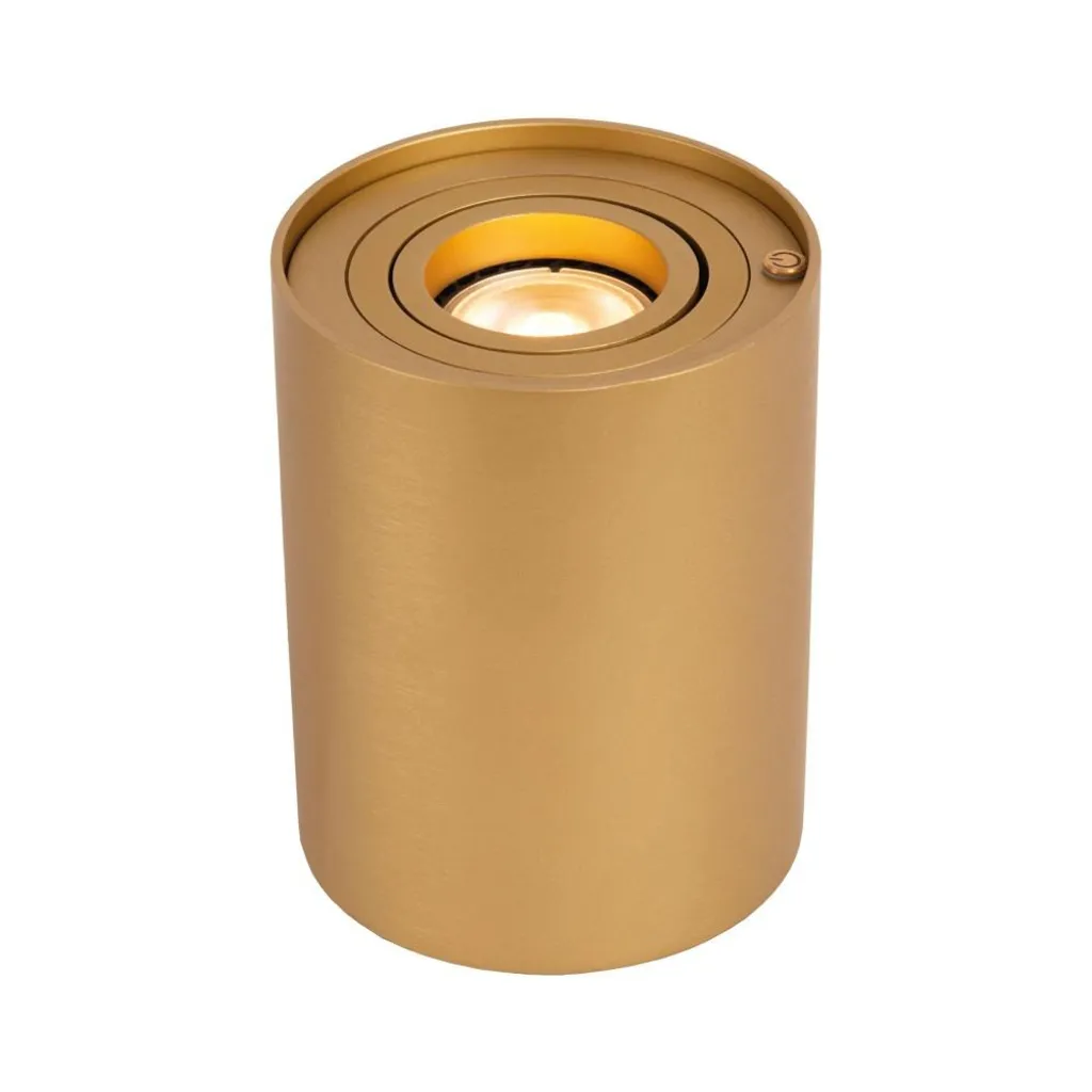 Lampe de table moderne Lucide tube doré culot GU10 pour ampoule LED