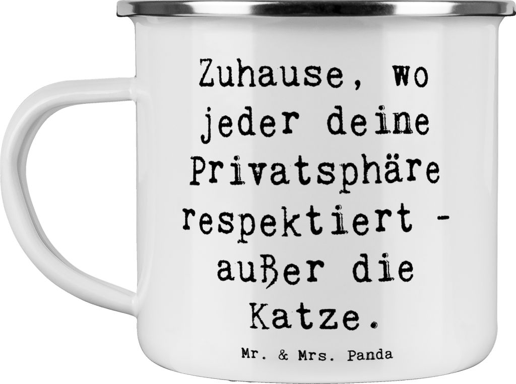 Mr. & Mrs. Panda Pott Spruch Geborgenheit im Zuhause - Weiß - Geschenk, Motivation, witzig, Liebe, emaillebecher, Gefühl, Outdoor Tasse, tierisch...