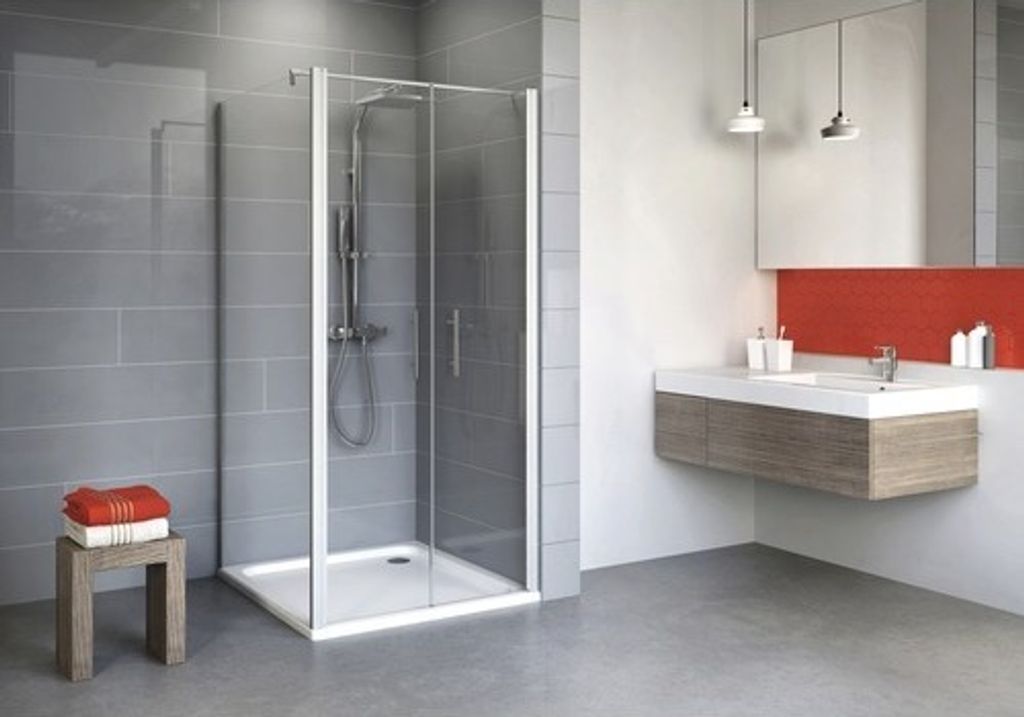 Pendeltür inkl. Seitenwand Schulte Alexa Style 2.0 90x90 cm Klarglas Profilfarbe aluminium