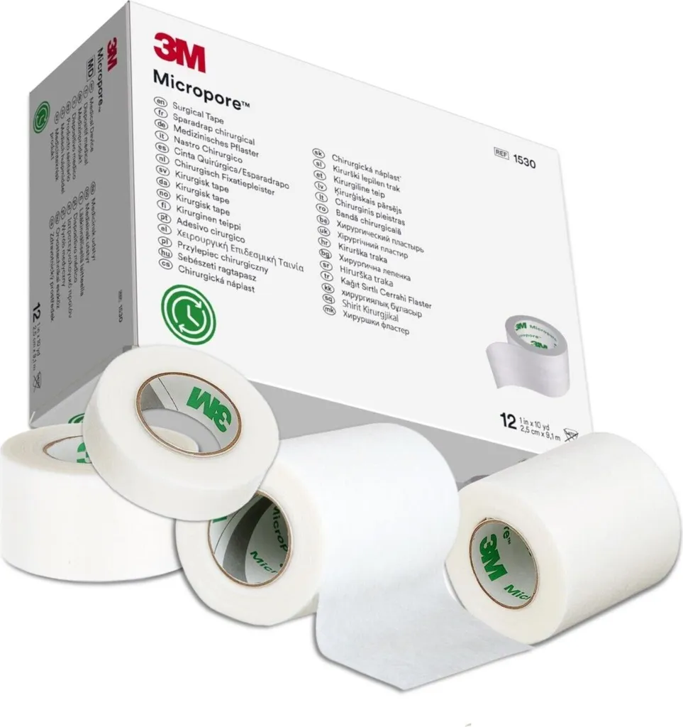 Lot de 5 Micropore 3M Tape Lash Extensions de cils Blanc 7,6cm de Large
