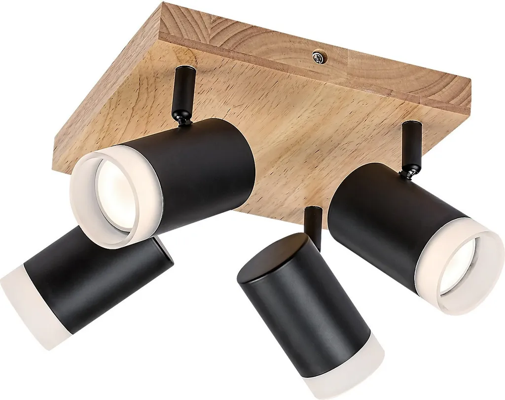 Plafonnier chêne et noir GU10 4X5W Toras 73124 Rabalux pour salon