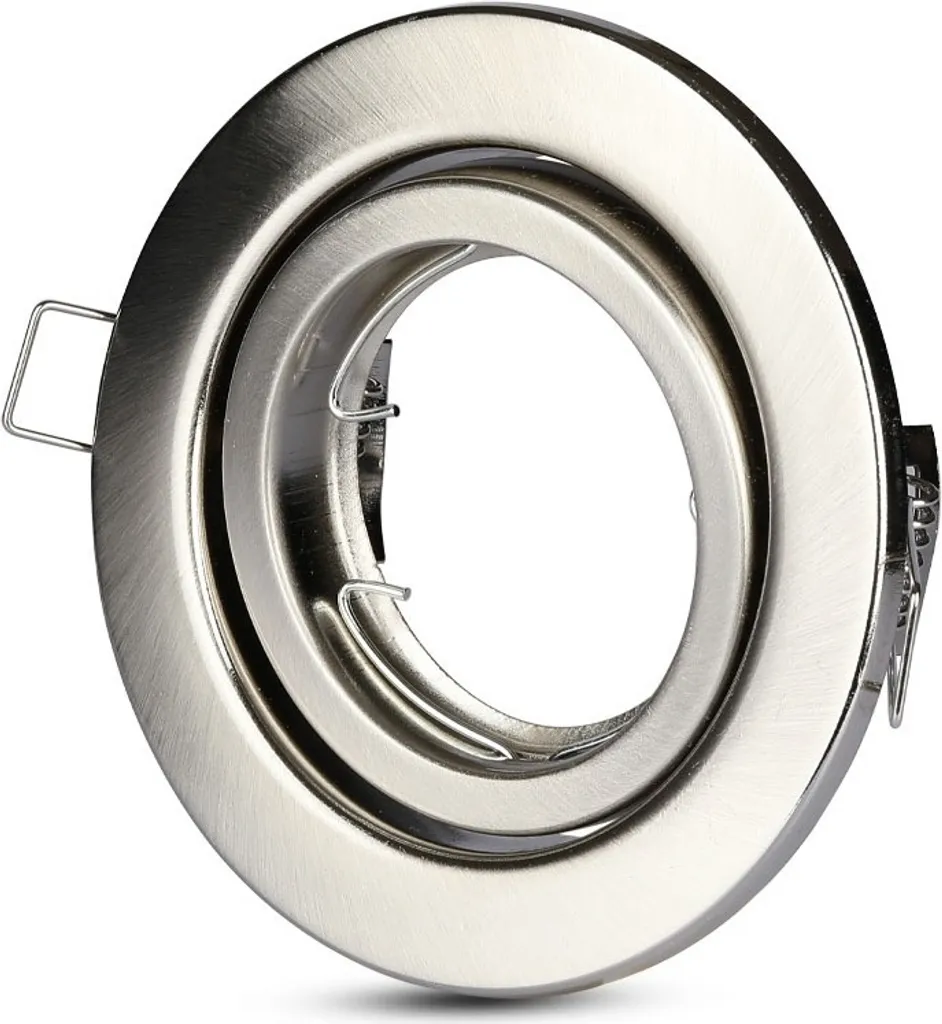 Support Projecteur LED GU10 Rond V-TAC Finition Satin Nickle Inox IP20