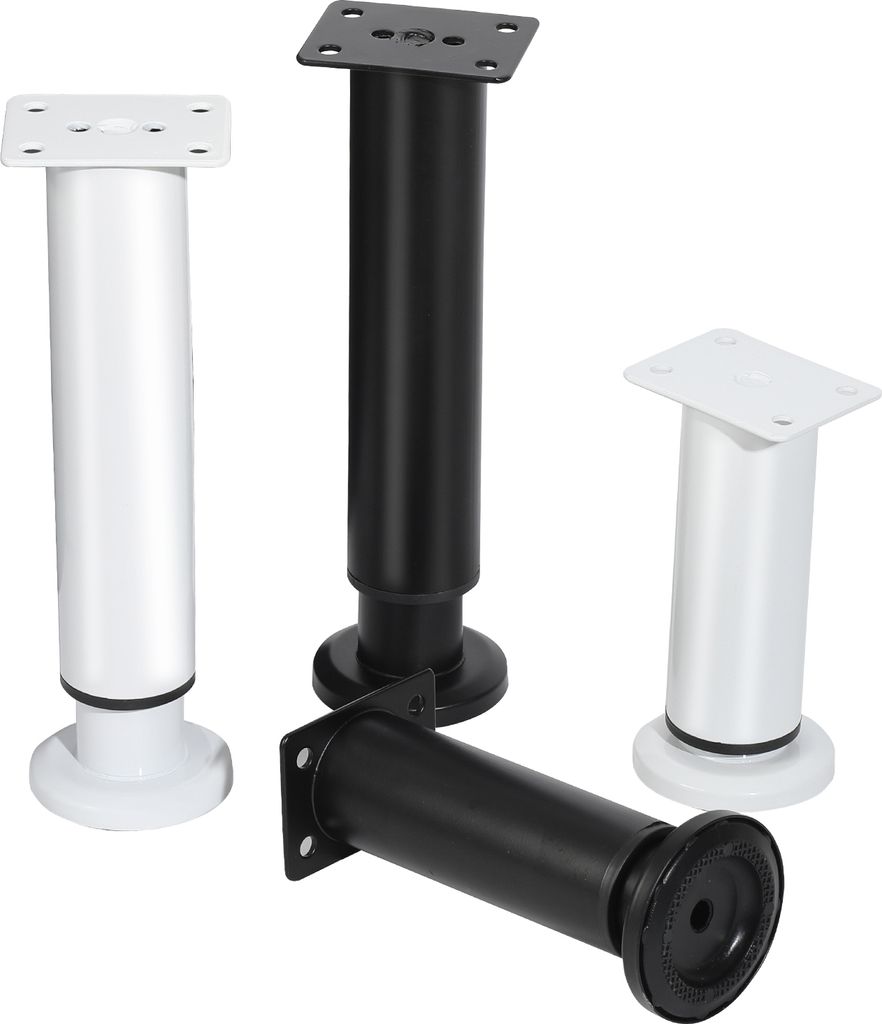 Bettizia 4er Set Möbelfüße Teleskopfuß Set Tischfuß Stützfuß Möbelbeine Möbelbeine Metall Füße Schwarz 12-18cm