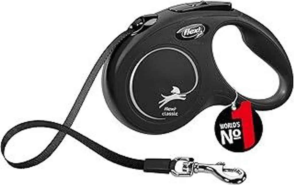 Flexi Classic S Black Tape 5m | Guinzaglio Retrattile Cani 15kg