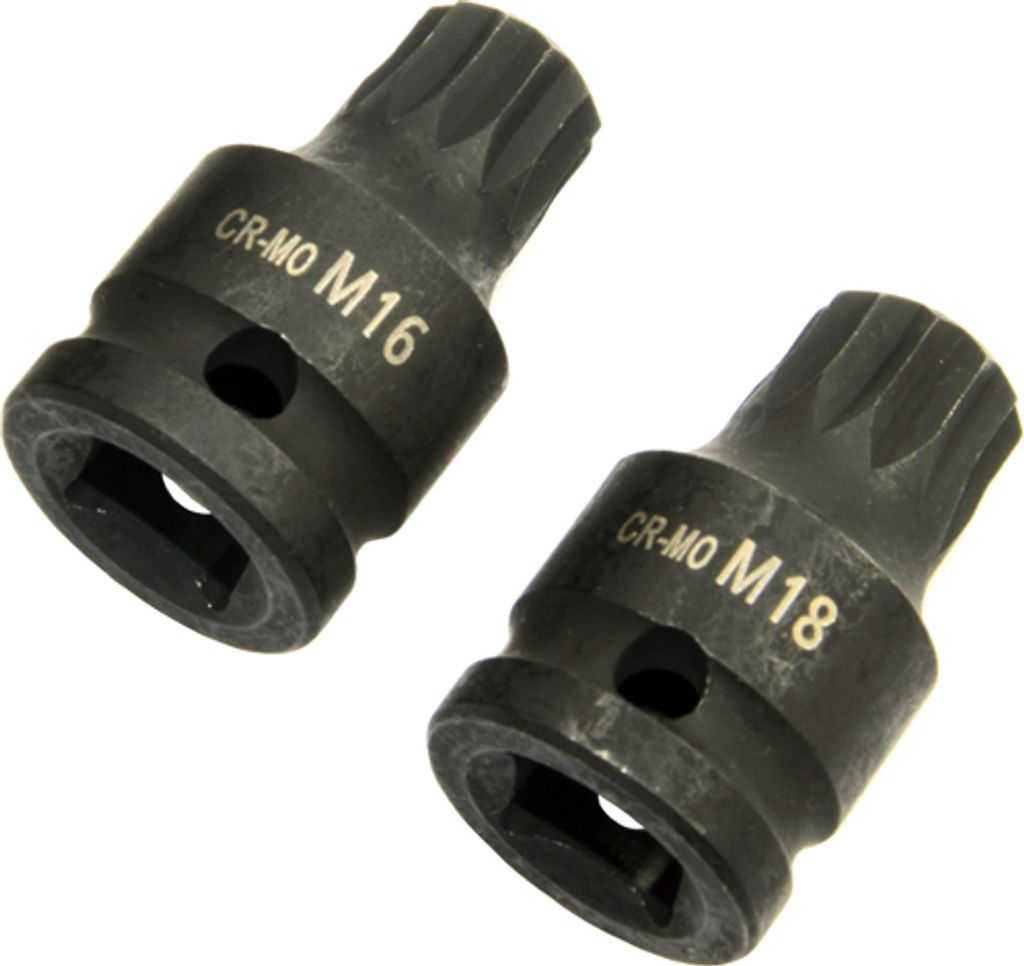 M16 M18 Kraft IMPACT Bit Steckschlüsseleinsatz 12-kant VIELZAHN XZN CR-MO (KURZ)