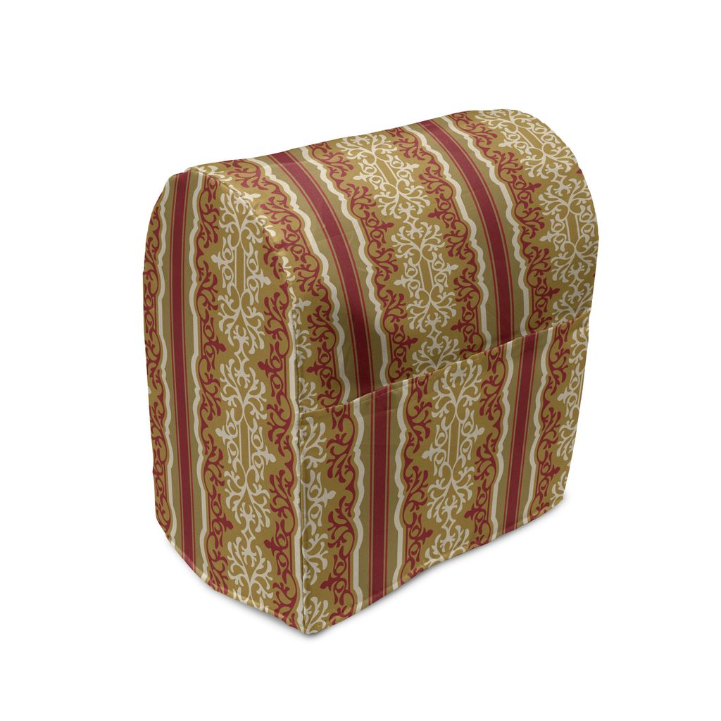 ABAKUHAUS Orient Standmixerabdeckung, Naher Osten Swirl Motiv, Küchengerät Taschenhülle mit Taschen, 36 x 39 x 24 cm, Rubin Pale Kaffeesahne