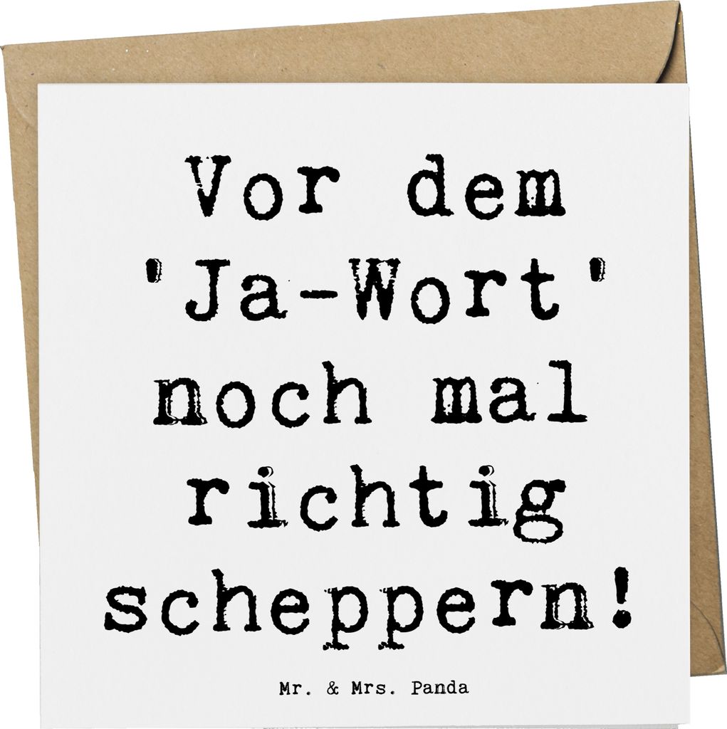 Mr. & Mrs. Panda Deluxe Karte Spruch Polterabend Spaß - Weiß - Geschenk, Heirat, Grußkarte, Zusammengehörigkeit, Geschenke, Klappkarte, doppelk...