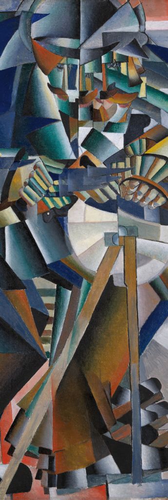 Kasimir Malewitsch Kunstdruck Bild - Der Messerschleifer Prinzip des Flimmerns, 1913 (158 x 53 cm)