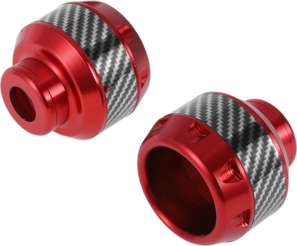 14mm Motorrad Slider Rahmen Aluminiumlegierung Carbonfiber Rad Verkleidung Schutz Crash Pad Schutzblech 48mm 46mm Rot 2 Stück