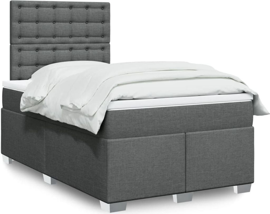 Maison Exclusive - Boxspringbett mit Matratze Dunkelgrau 120x190 cm Stoff