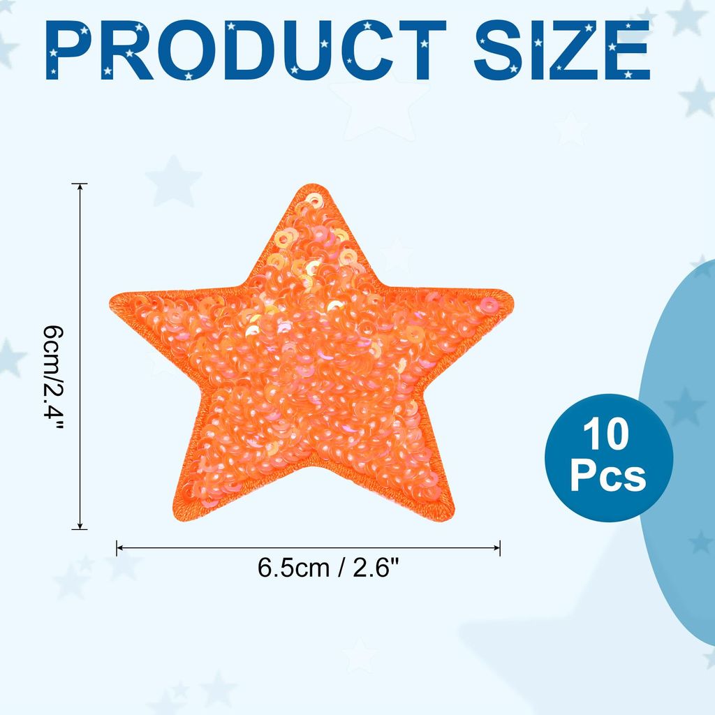 10 Stš¹ck Sterne Patches zum Aufbš¹geln, 6cm Pailetten Flicken zum Aufbš¹geln, Bestickte Aufn?her zum Aufbš¹geln fš¹r Hut Jeans Kleidung ...
