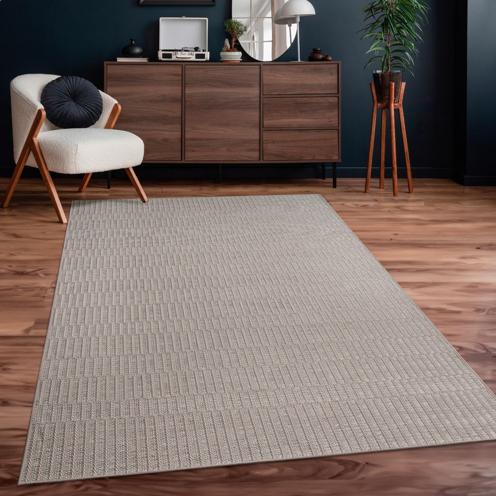 Outdoor Teppich Flachgewebe modern Boho Ethno wetterfest Außenbereich Grösse 200 cm Quadrat