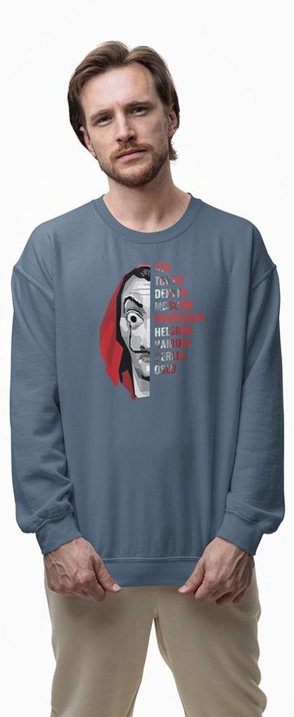 D&B Design Uni Pullover SWMO00002 Money Heist IndigoBlau-Größe M