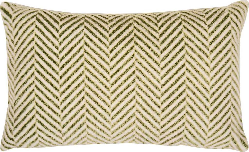 pad Kissenhülle Zella 35 x 60 cm green gemustert mit RV Polyester Felloptik