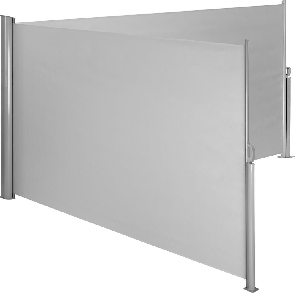 tectake Aluminium Doppel-Seitenmarkise ausziehbar, blickdicht 160 x 600 cm