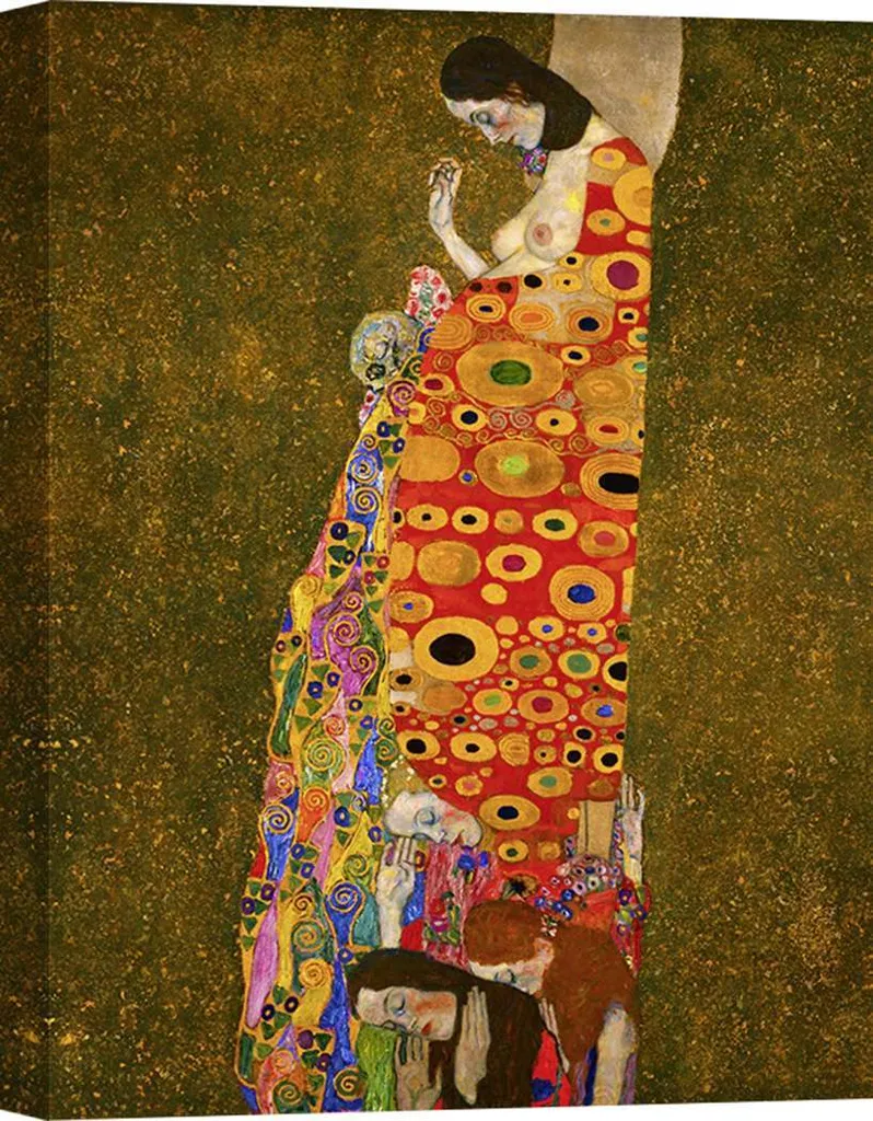Stampa Fine Art Klimt Speranza II - Tela 60x40cm per Collezionisti