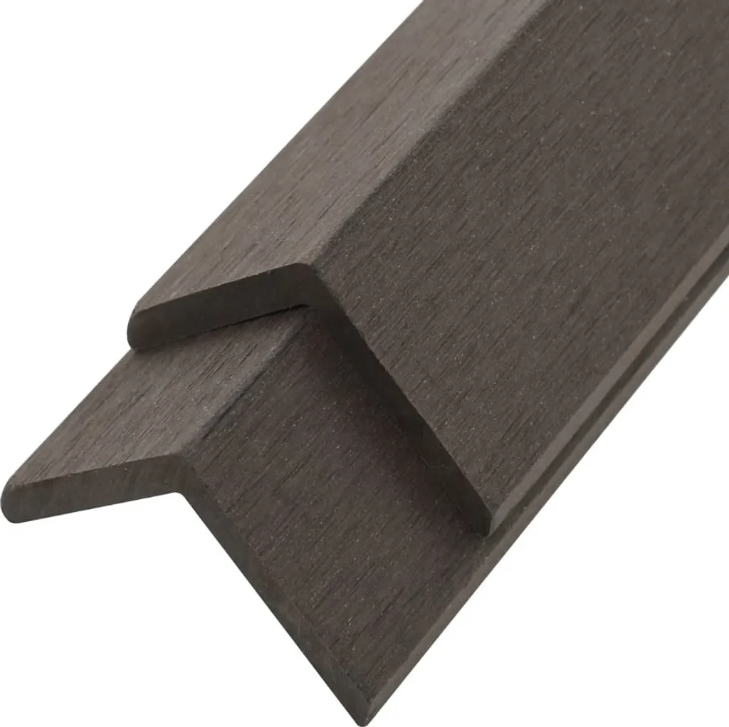 Finition d'angle pour terrasse extérieure WPC brun foncé 170 cm - 5 pcs
