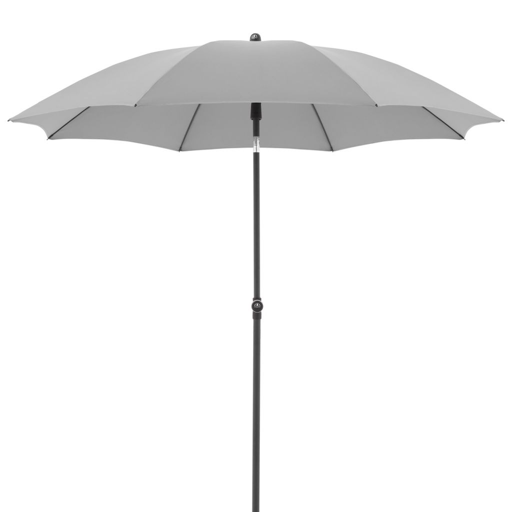 Doppler ACTIVE Green Edition 210 cm Sonnenschirm rund in 4 Farbvarianten Mittelmastschirm Balkonschi 827 Hellgrau