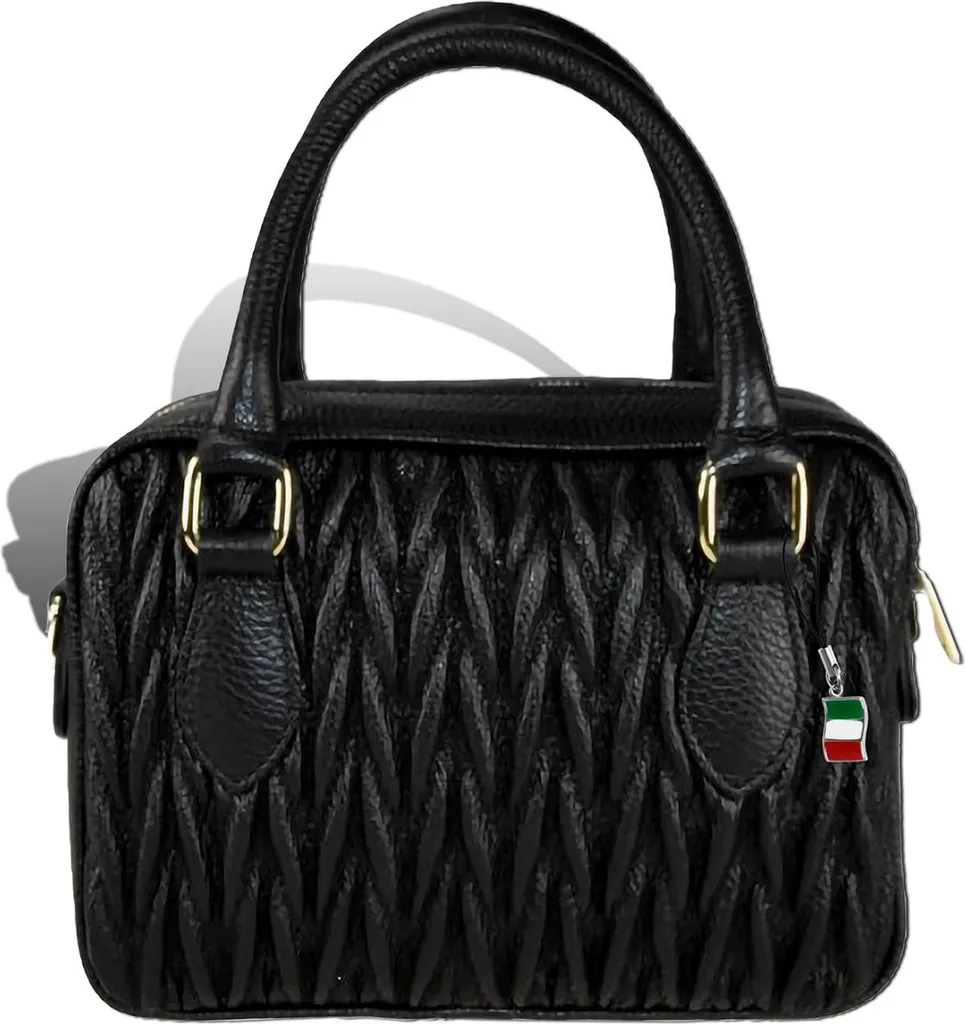 Florence D2OTM815S: Borsa Donna a Tracolla in Vera Pelle Nera Made in Italy