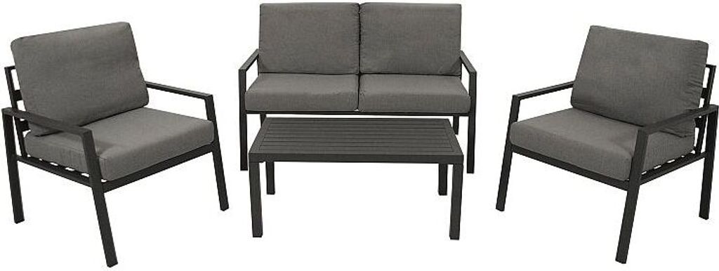 Loungeset 4-teilig Aluminium anthrazit