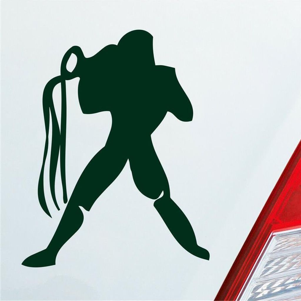 Auto Aufkleber Sternzeichen Wassermann PKW Car KFZ Roller 8x10 cm Dunkelgrün Sticker Heckscheibenaufkleber