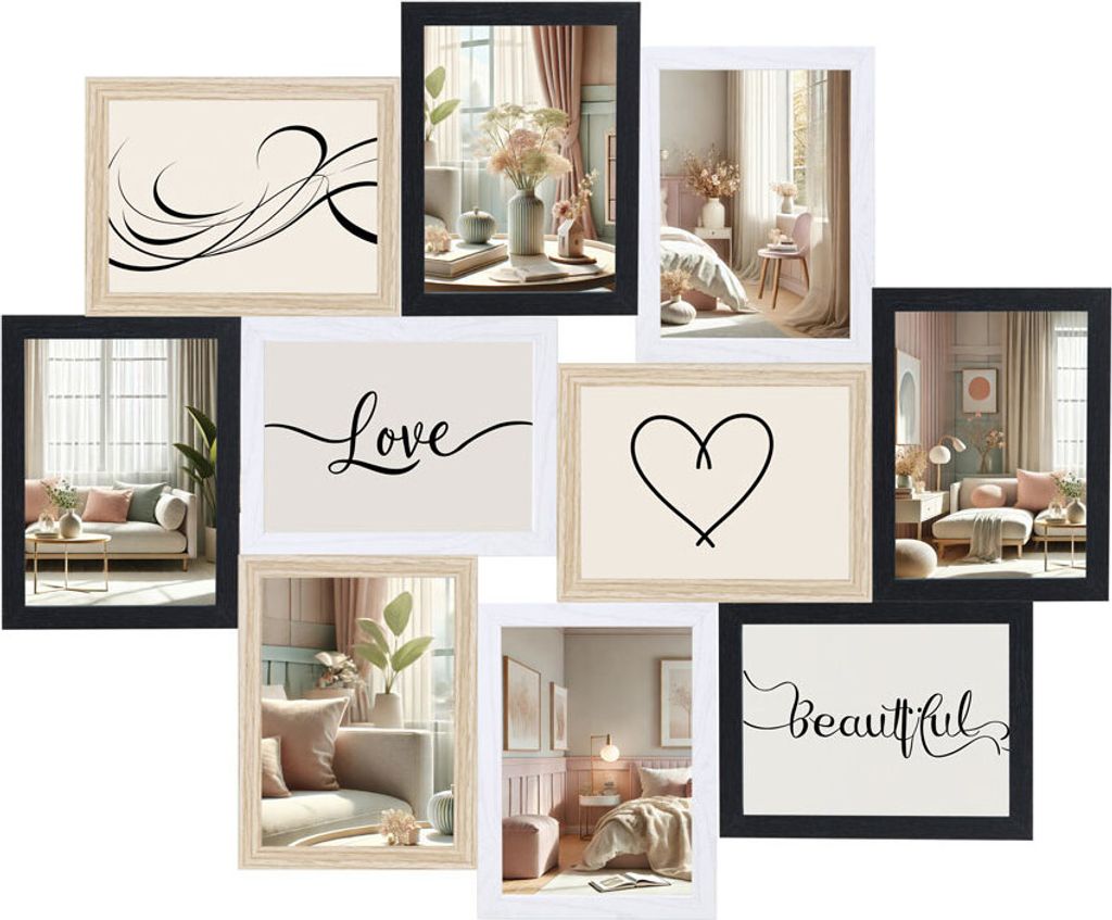 Stilvolle Momente – Bilderrahmen Collage für 10 Fotos | Produktbild 